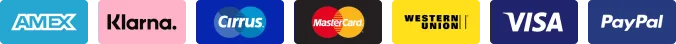 Paiement sécurisé — Visa, Mastercard, PayPal, Klarna, Amex, Cirrus, Western Union