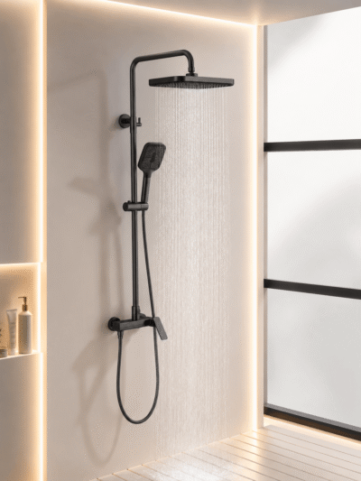 Ensemble Douche Encastré Willavia – 3 Fonctions Luxe FCL23093 Noir2