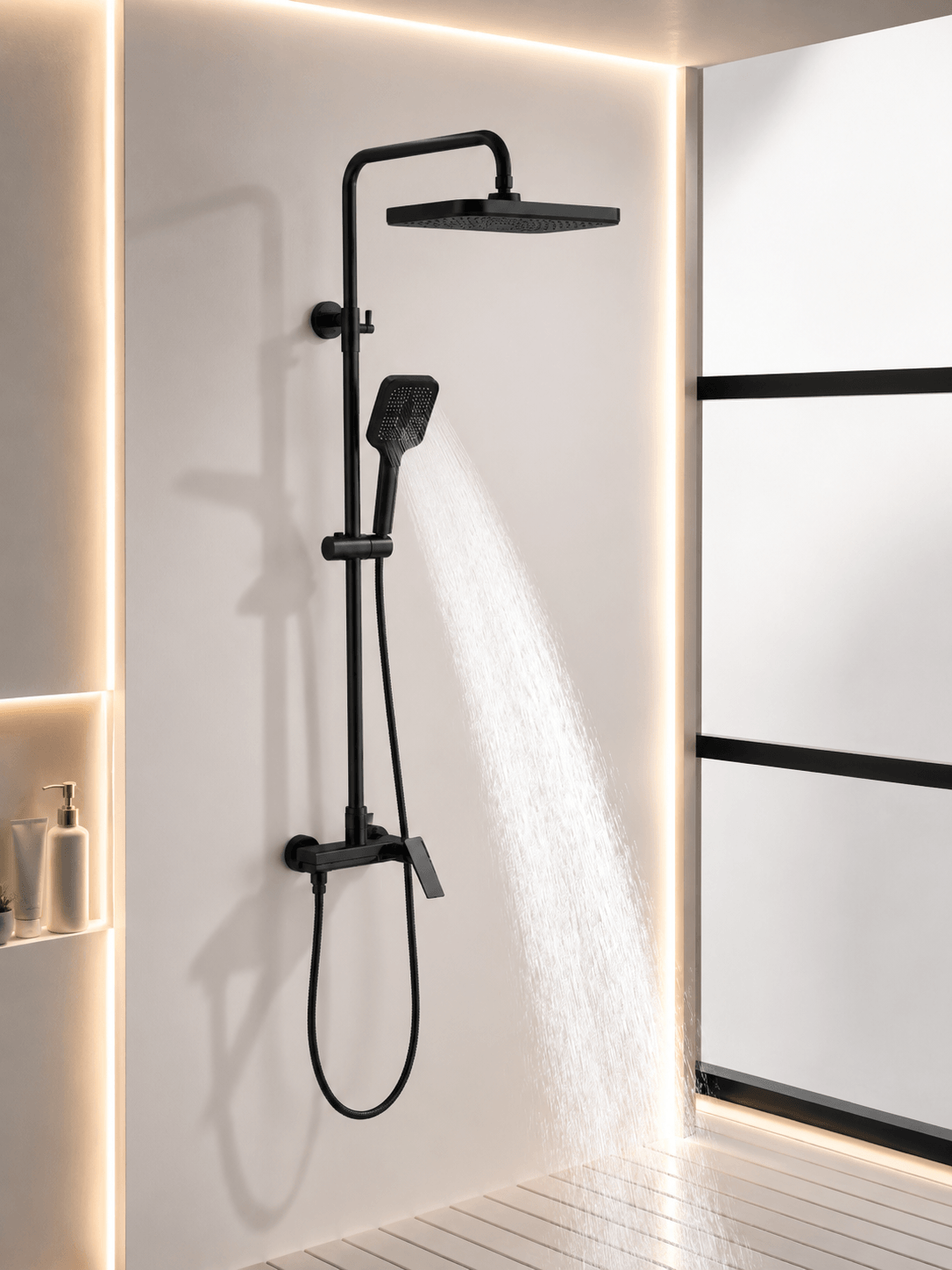 Ensemble Douche Encastré Willavia – 3 Fonctions Luxe FCL23093 Noir3