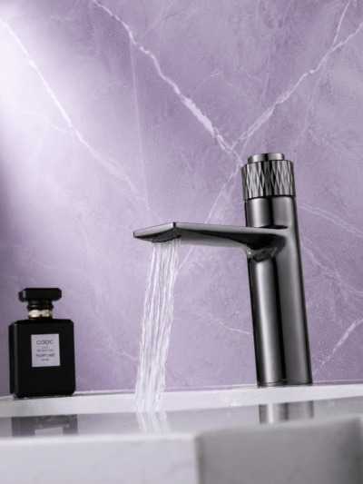 Mitigeur Lavabo Bouton-Poussoir HELIX – Gris1 FCL01810 Premium