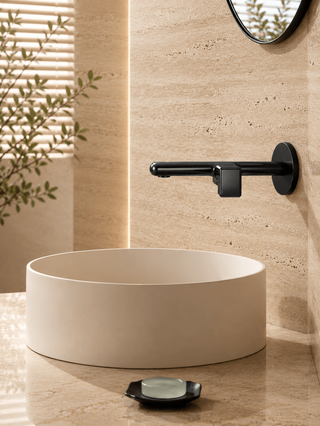 Mitigeur Lavabo Rétro PRAGA – Encastré Latéral Premium FCL16816 Noir1