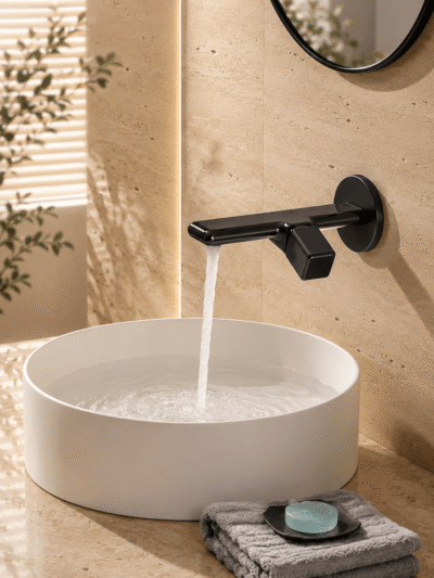 Mitigeur Lavabo Rétro PRAGA – Encastré Latéral Premium FCL16816 Noir2