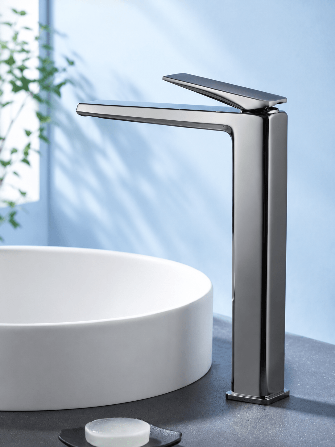 Mitigeur cascade lavabo col de cygne unique Willavia FCL23011 Gris1