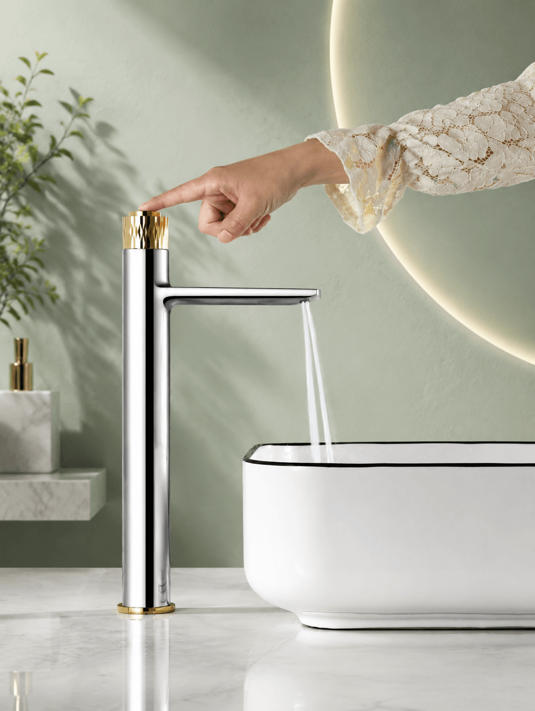 Mitigeur pour Lavabo Salle de Bain HELIX UNIQUE FCL01811 Chrome3– Premium