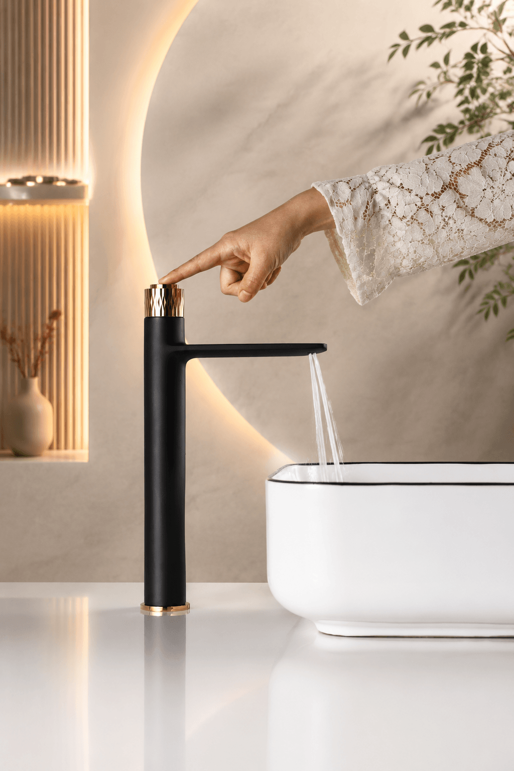 Mitigeur pour Lavabo Salle de Bain HELIX UNIQUE FCL01811 Noir2– Premium