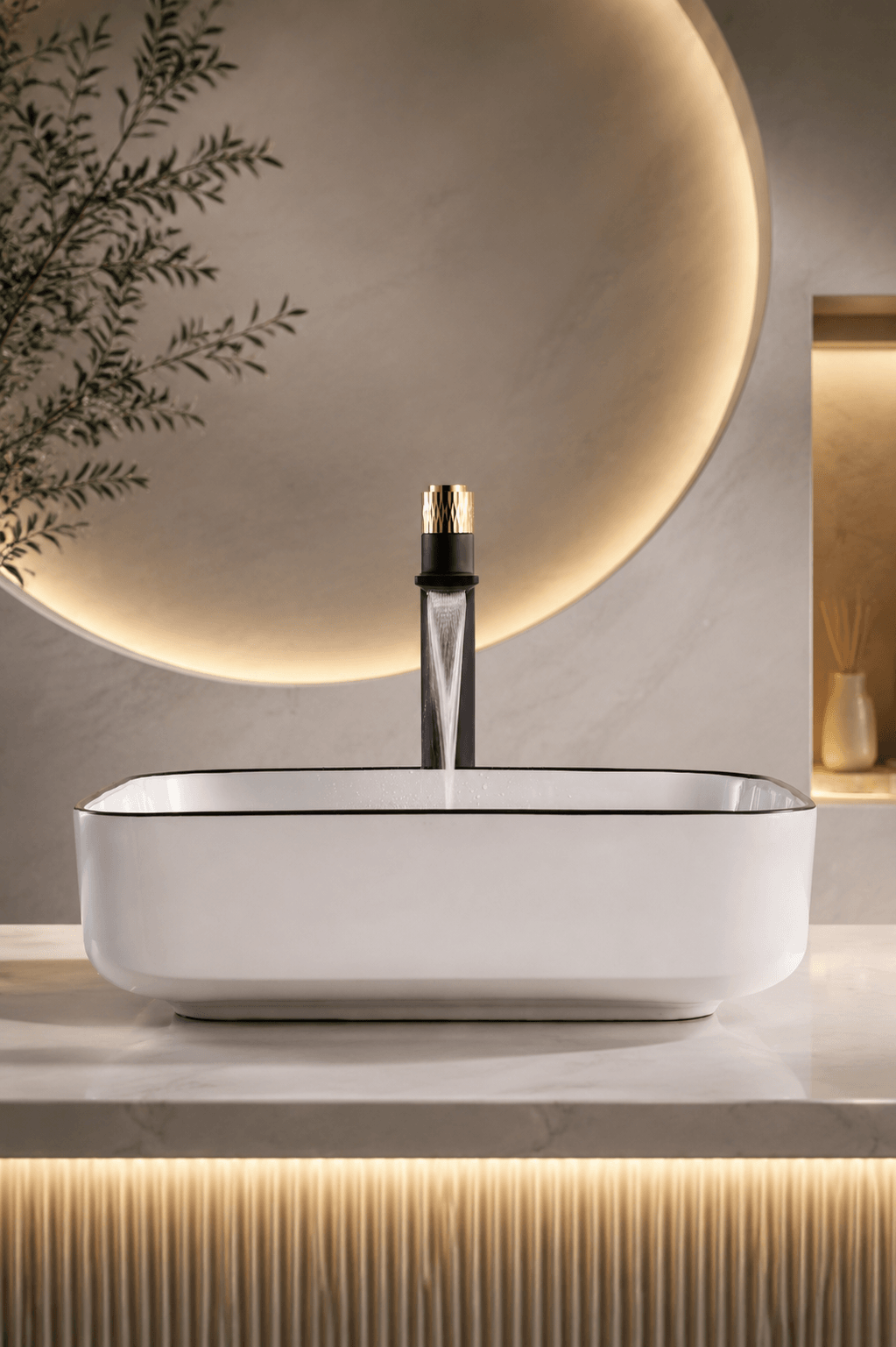 Mitigeur pour Lavabo Salle de Bain HELIX UNIQUE FCL01811 Noir3– Premium