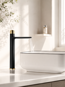 Mitigeur pour Lavabo Salle de Bain HELIX UNIQUE FCL01811 Noir– Premium