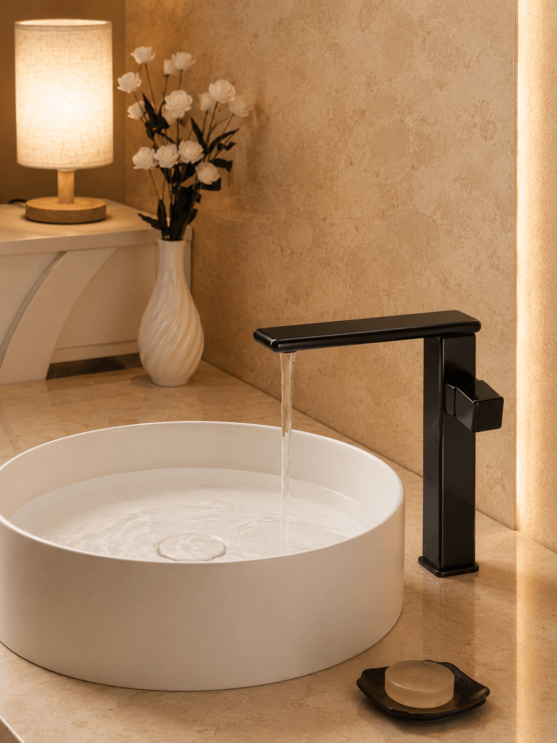 Mitigeur pour Lavabo Salle de Bain PRAGA – Élégant FCL16815 Noir2