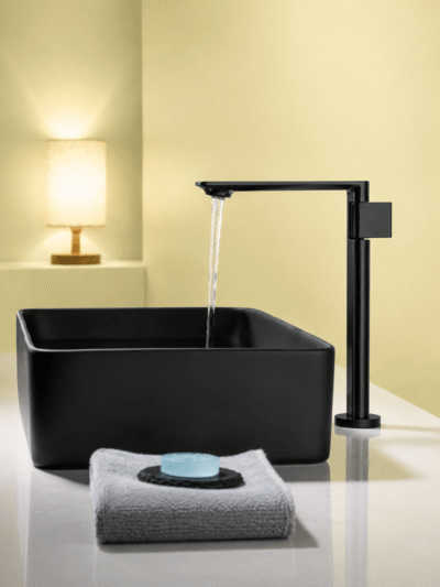 Mitigeur pour Lavabo Salle de Bain SKELIO – Chrome Premium FCL09311 Noir2