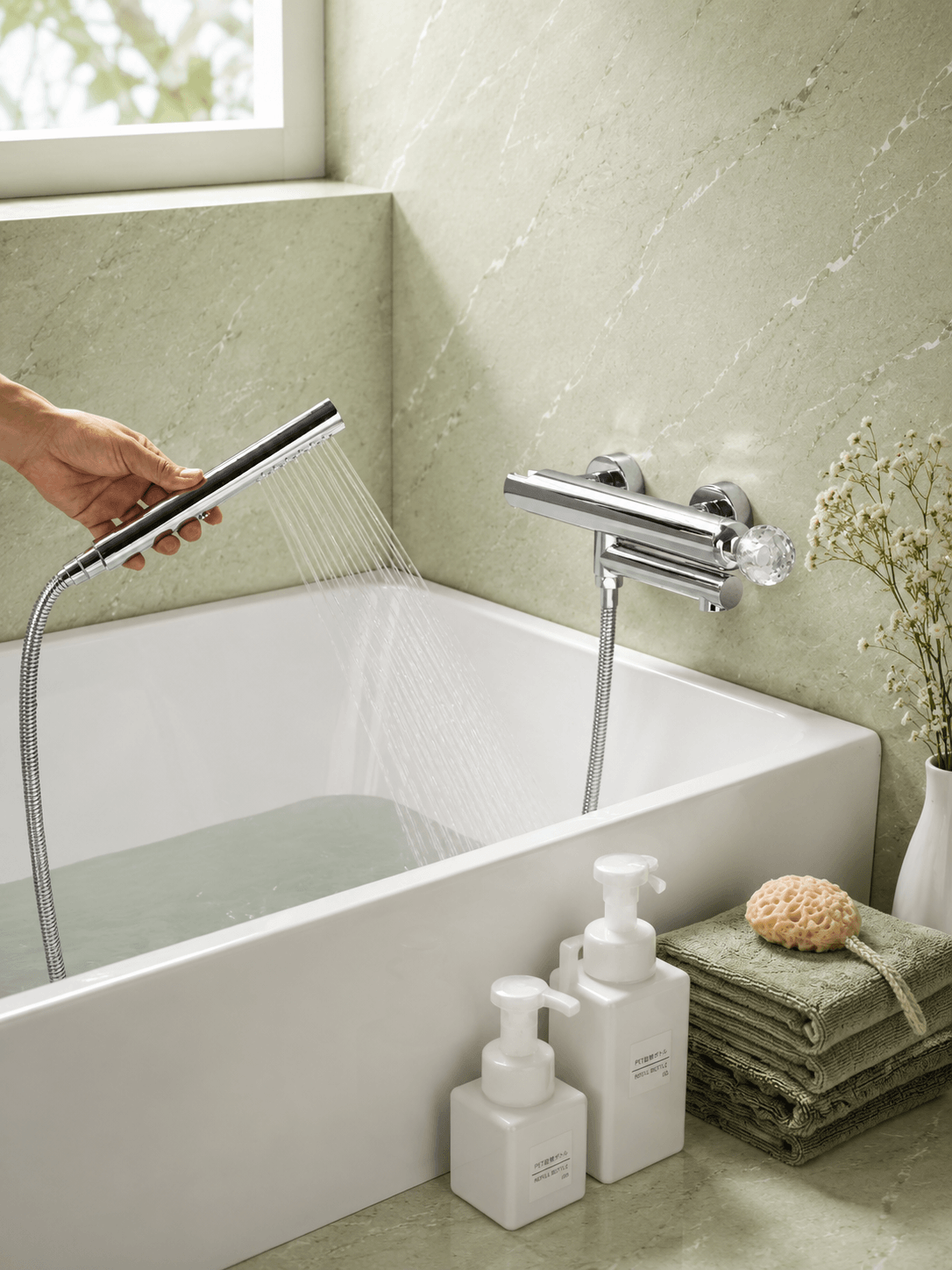 Robinet Baignoire Cristal CRISTALLO – Volant Luxe FCL16630 Chrome4