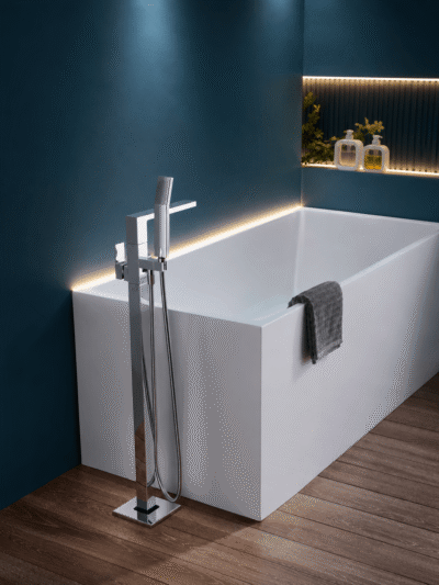 Robinet Baignoire Îlot COLONNA – Grand Modèle Autoporté FCL802 Chrome2