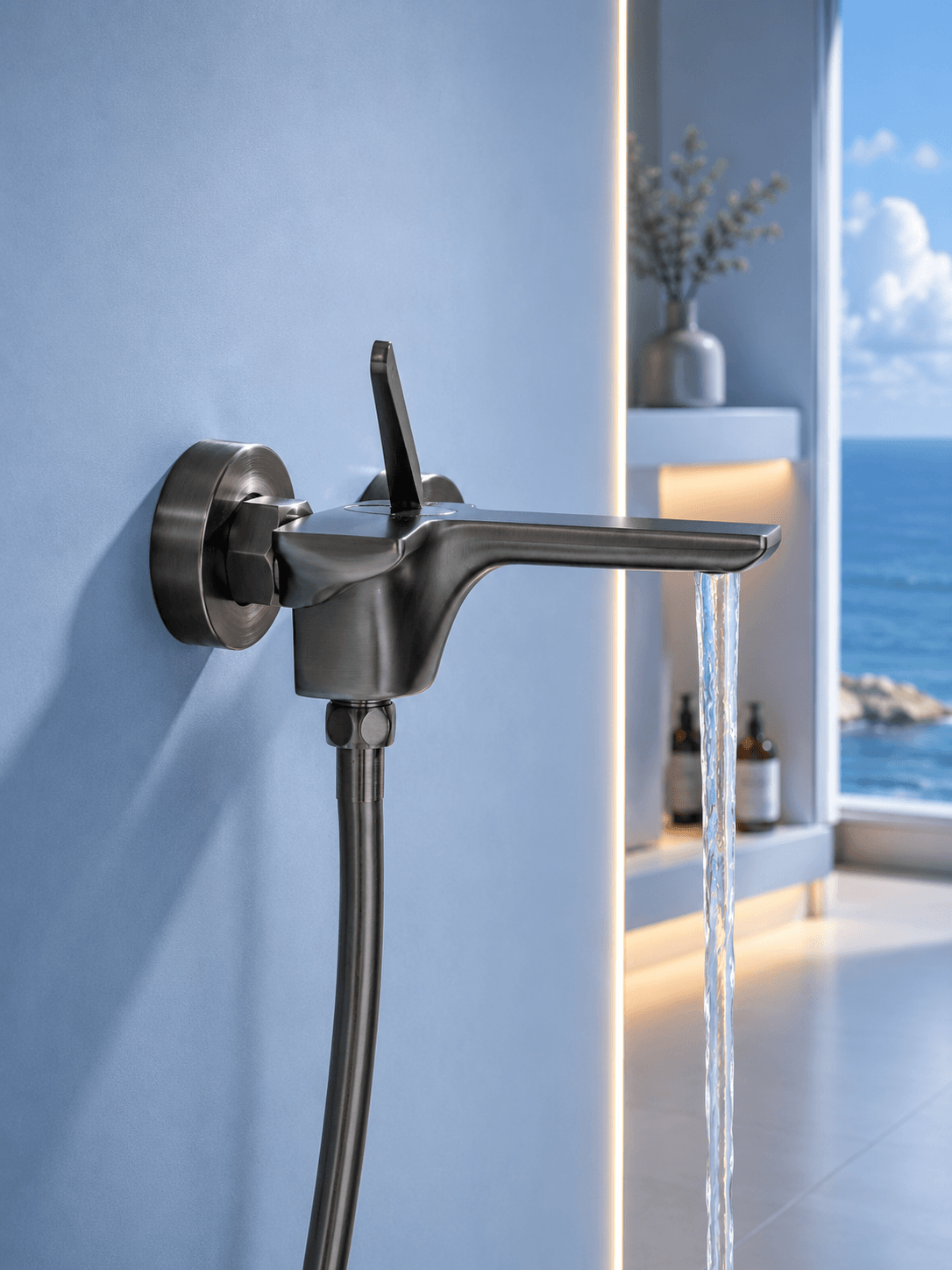 Robinet Baignoire Lisbora – Design Épuré FCL17630 Gris5