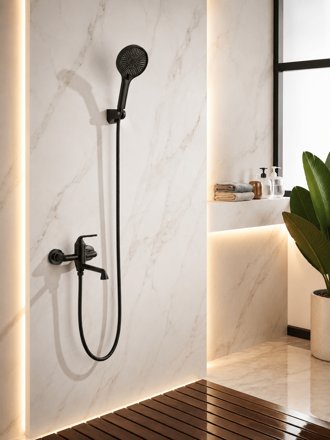 Robinet Baignoire Rétro CELESTIA – Bec Pivotant FCL13630 Noir1