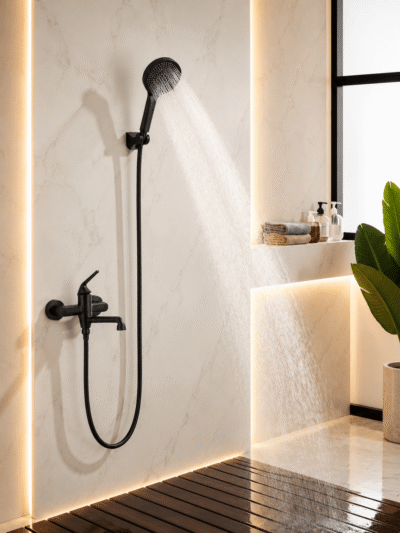 Robinet Baignoire Rétro CELESTIA – Bec Pivotant FCL13630 Noir2